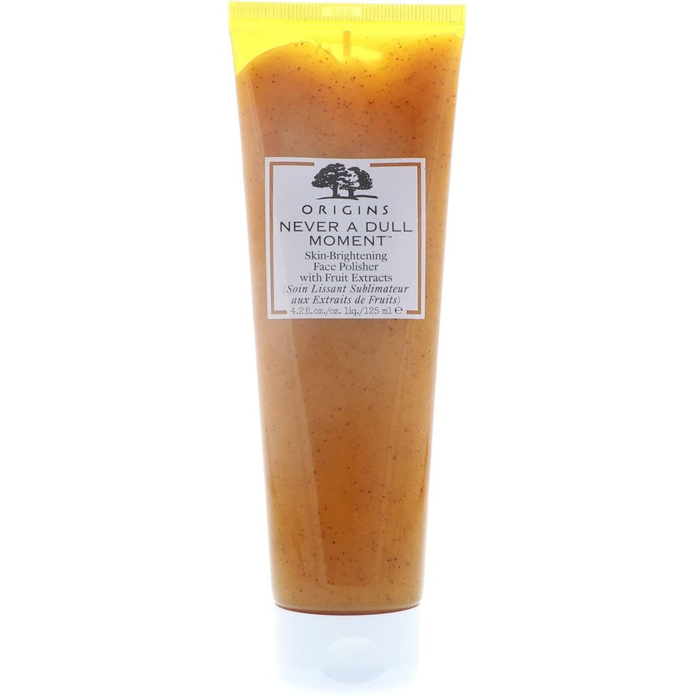 Origins Never A Dull Moment Skin Brightening Face Polisher front view tube packaging