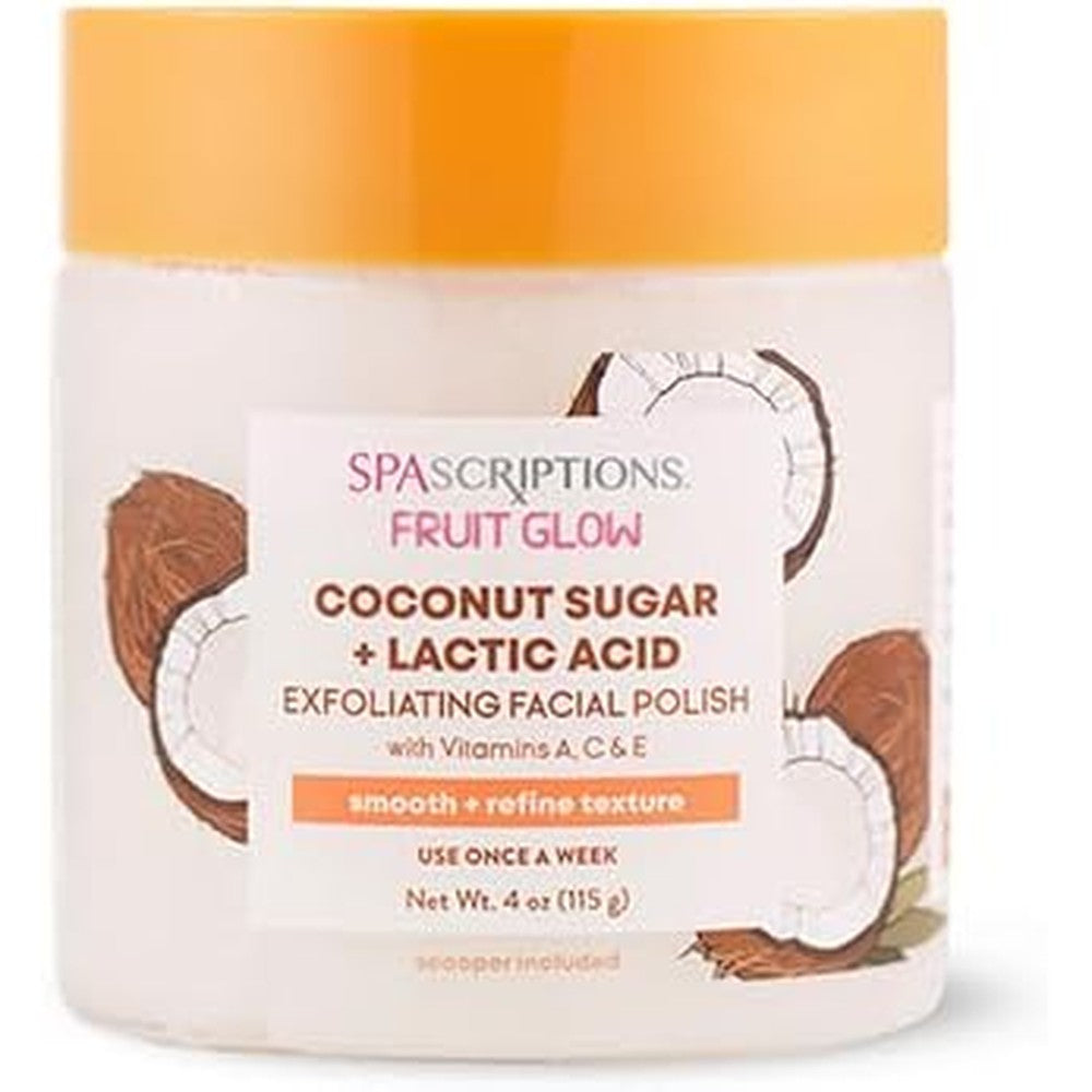 SpaScriptions Fruit Glow Coconut Sugar Exfoliating Facial Polish front view