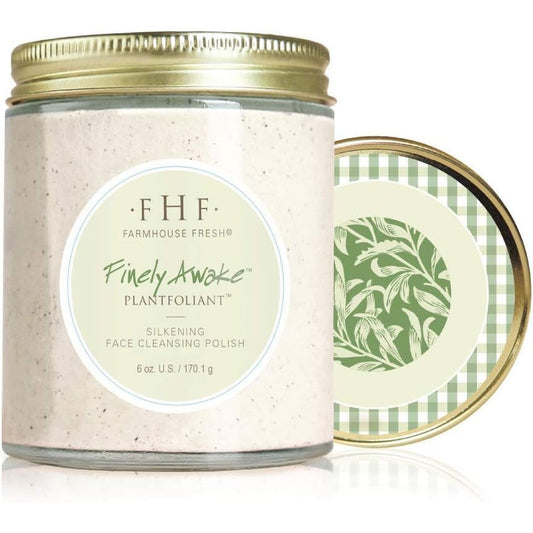 Farmhouse Fresh Finely Awake Plantfoliant face polish front view 6 ounce jar