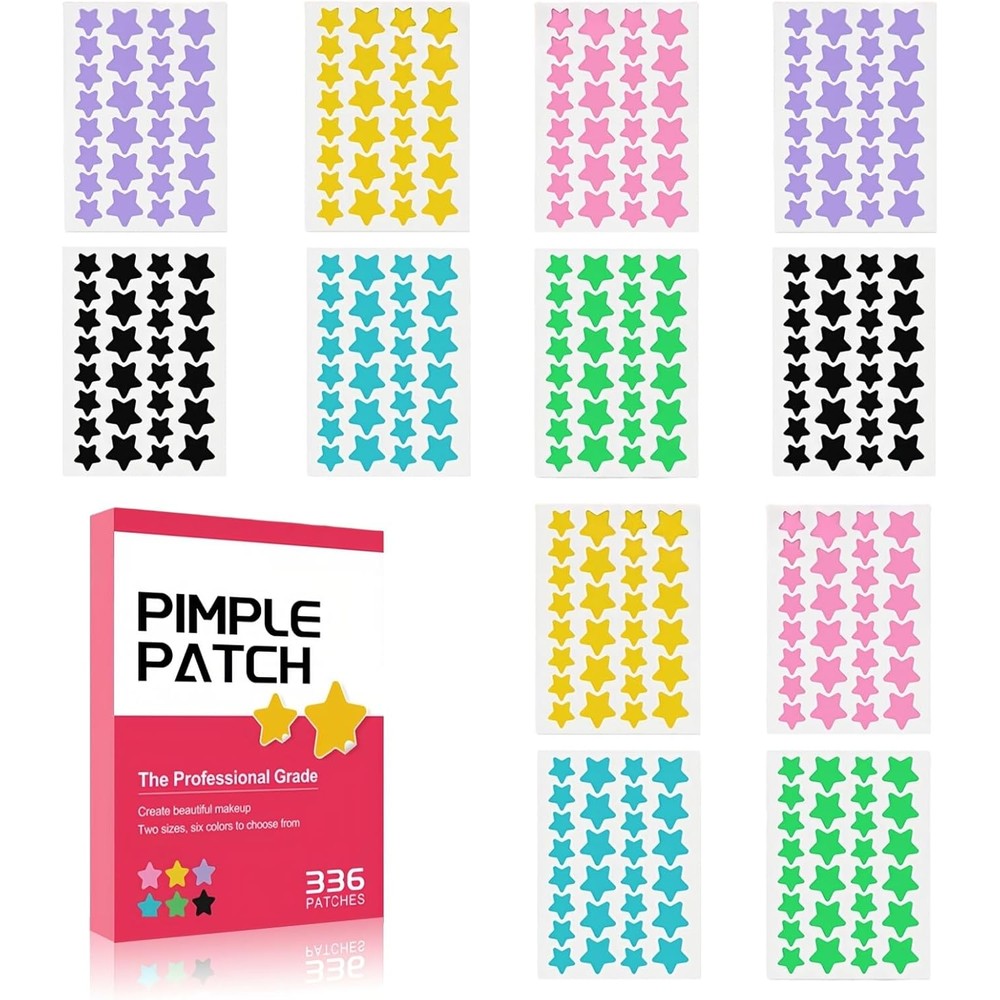 TIKIYOUN Star Pimple Patches front view showing colorful star shaped acne stickers packaging