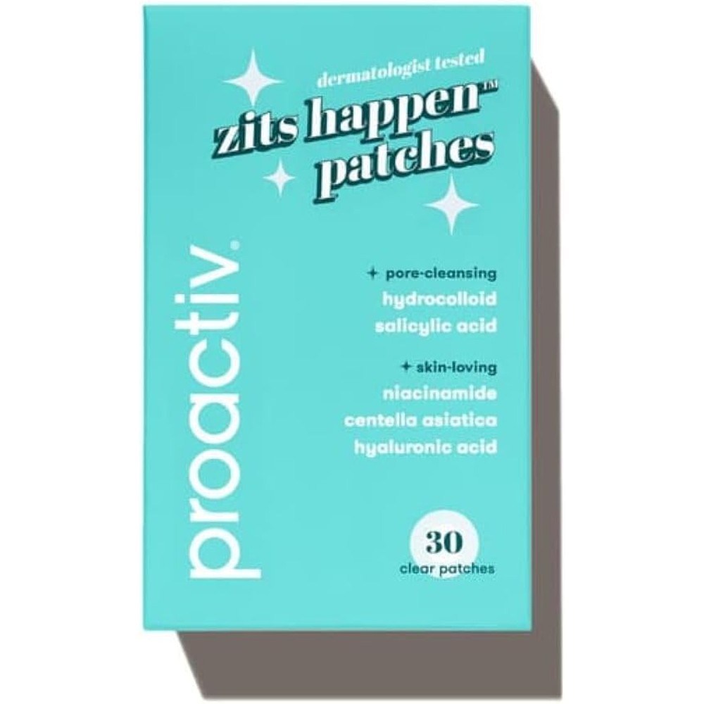 Proactiv Zits Happen Hydrocolloid Acne Patches 30 Count front packaging view for blemish treatment