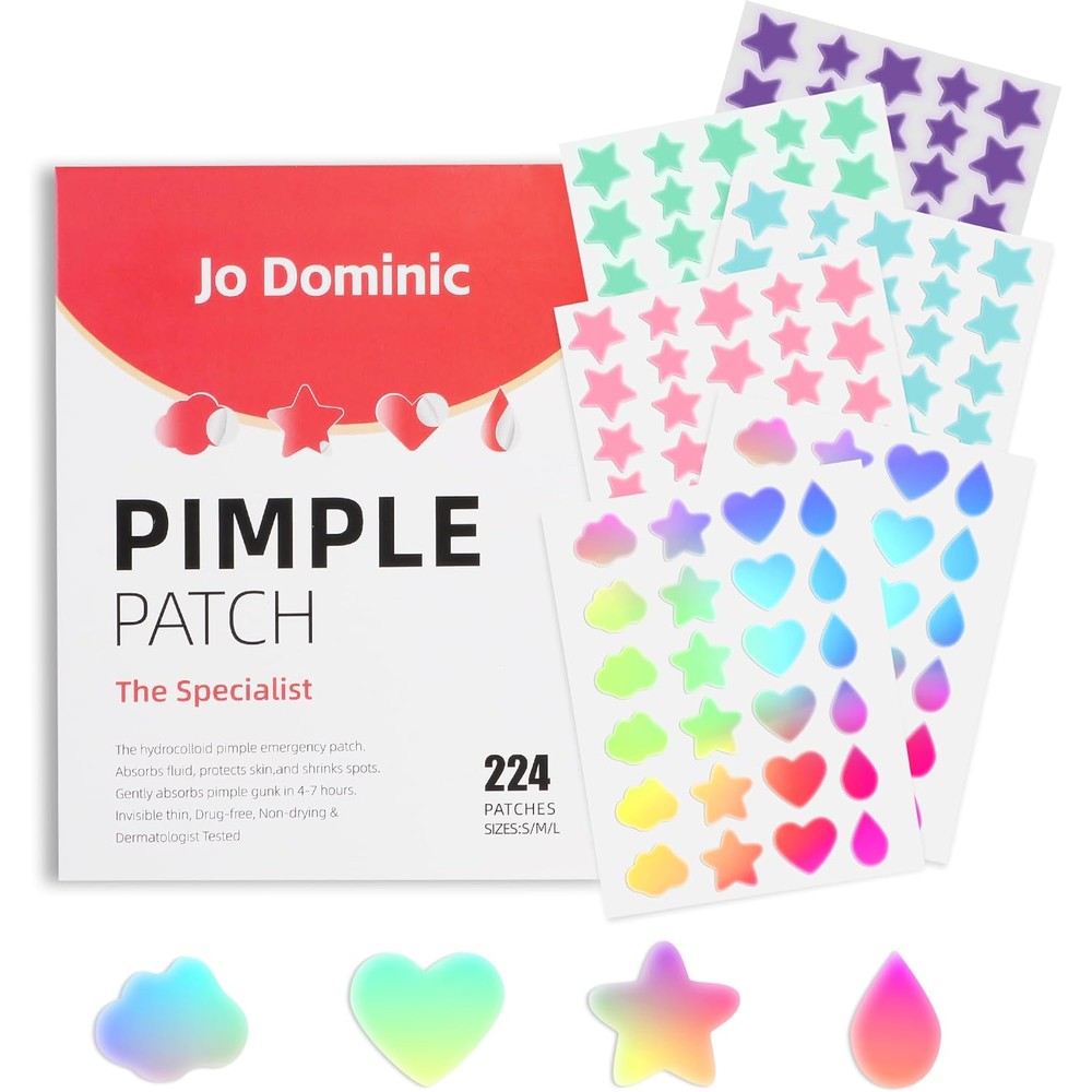 Jo Dominic Cute and Fashion Stars Pimple Patches front packaging view featuring hydrocolloid acne stickers