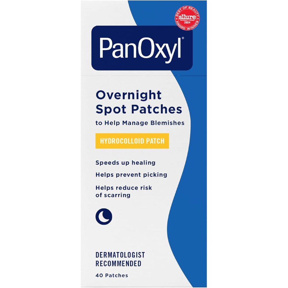 PanOxyl PM Overnight Spot Patches front view packaging for acne healing.