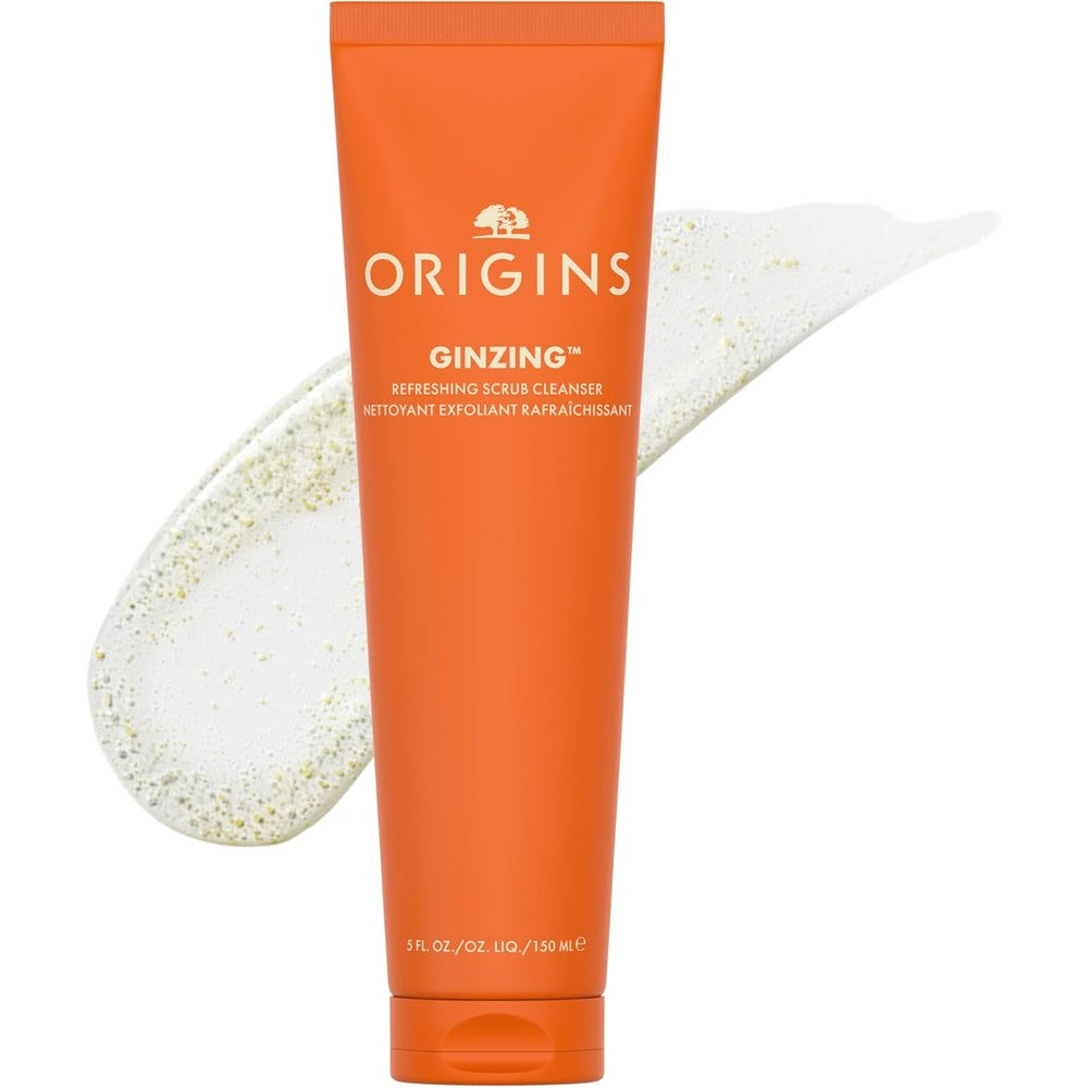 Origins GinZing Gentle Exfoliating Cleanser 5 Fluid Ounce front view bottle for skin brightening