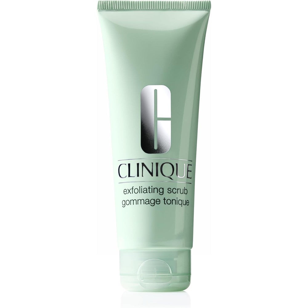 Clinique Exfoliating Face Scrub 3.4 Fluid Ounce front view bottle showcasing the water based packaging