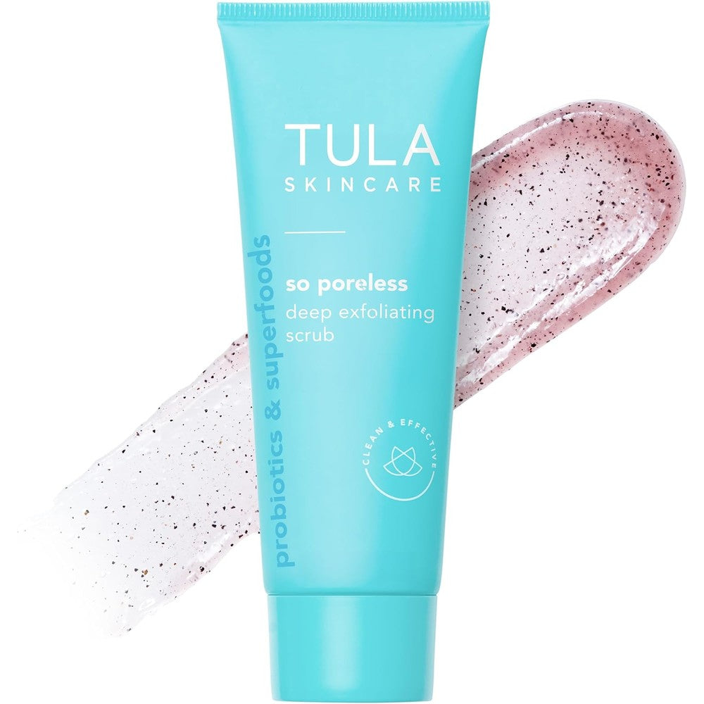 TULA Skincare So Poreless Exfoliating Blackhead Scrub front view tube