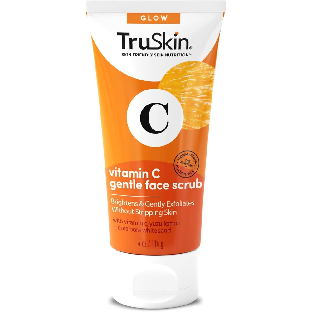 TruSkin Vitamin C Gentle Face Scrub 4 fluid ounces front view showing packaging details.