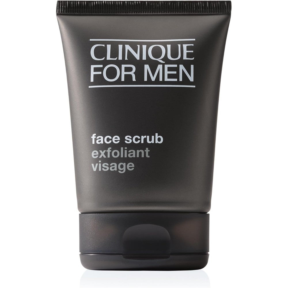 Clinique For Men Exfoliating Cleansing Face Scrub front view of grey squeeze tube
