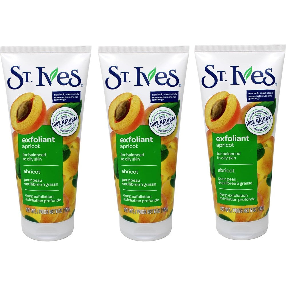 St. Ives Fresh Skin Apricot Face Scrub front view of the deep exfoliating tube
