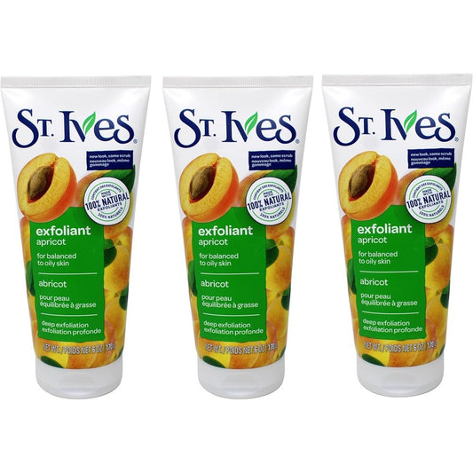 St. Ives Fresh Skin Apricot Face Scrub front view of the deep exfoliating tube