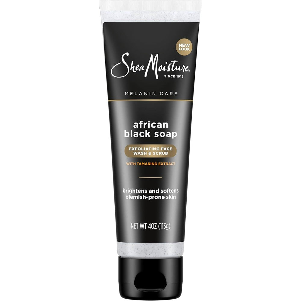SheaMoisture African Black Soap Problem Facial Wash And Scrub front view packaging
