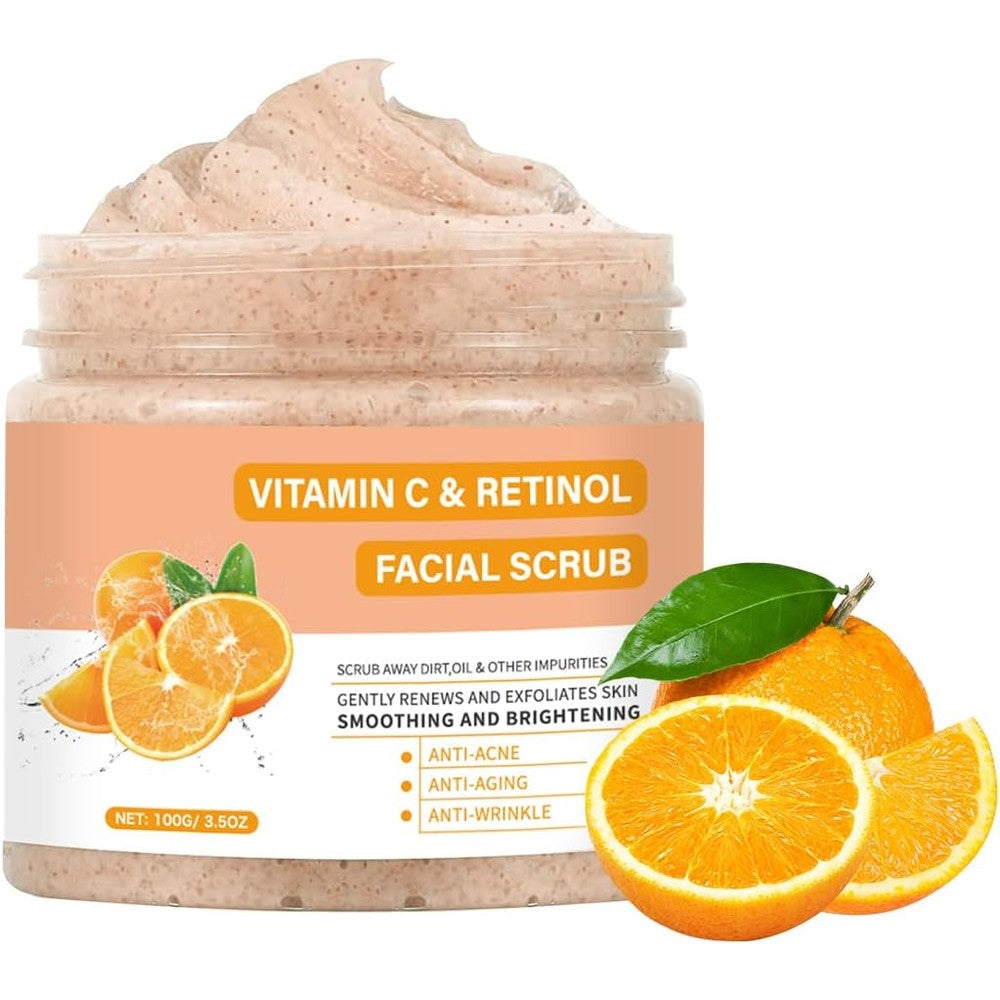 Tamoskiny Vitamin C Face Scrub 100g front view jar for skin brightening