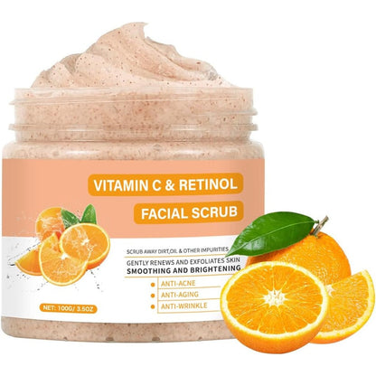 Tamoskiny Vitamin C Face Scrub 100g front view jar for skin brightening