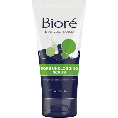 Bioré Pore Unclogging Scrub 5 Ounces front view packaging