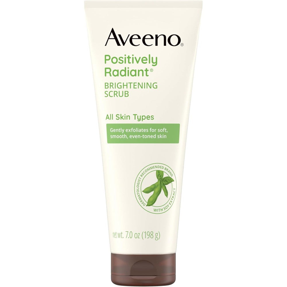 Aveeno Positively Radiant Skin Brightening Daily Facial Scrub 7 Ounce front view package