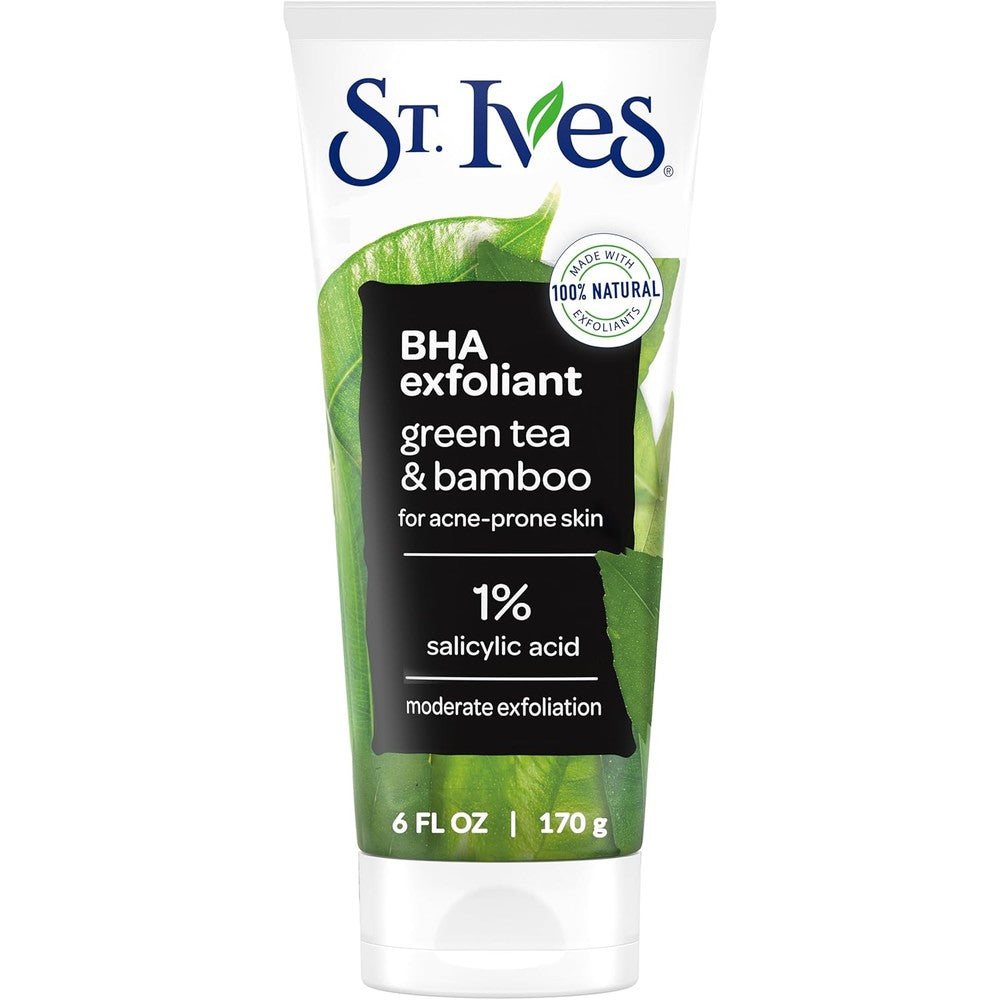 St. Ives Blackhead Clearing Face Scrub front view of the 6 Ounce tube pack.