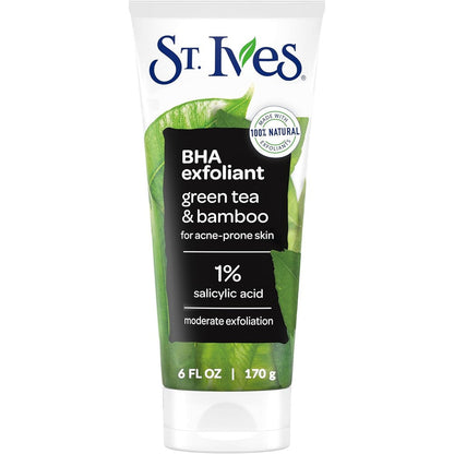 St. Ives Blackhead Clearing Face Scrub front view of the 6 Ounce tube pack.