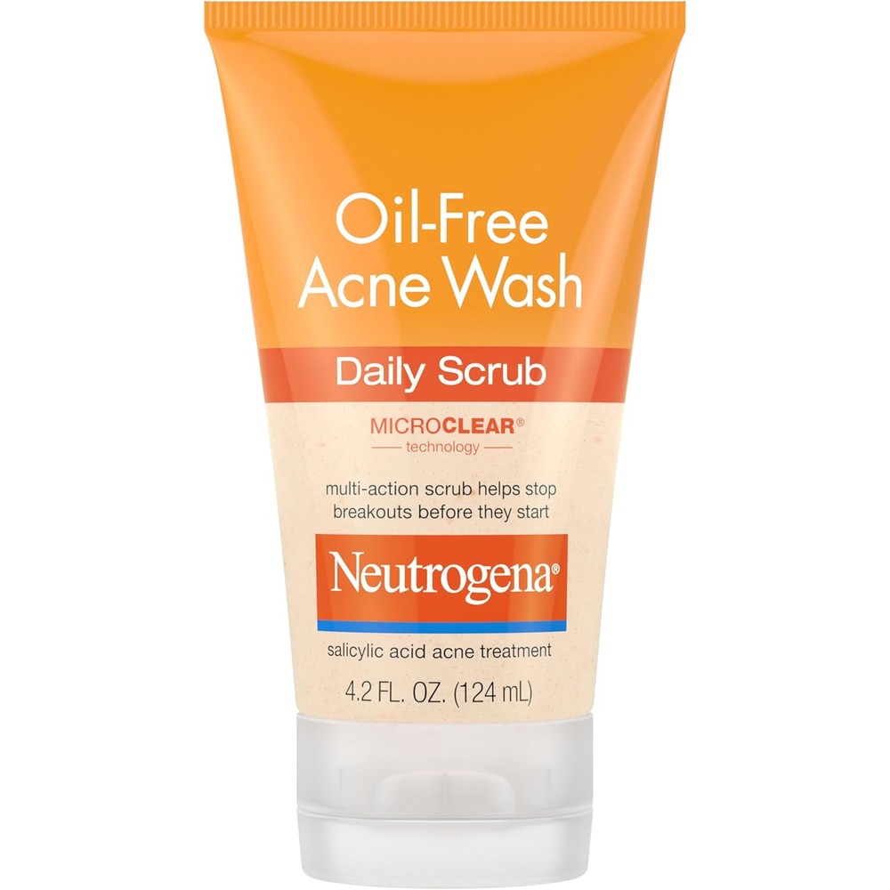 Neutrogena Oil Free Acne Wash Daily Scrub front view showing packaging details