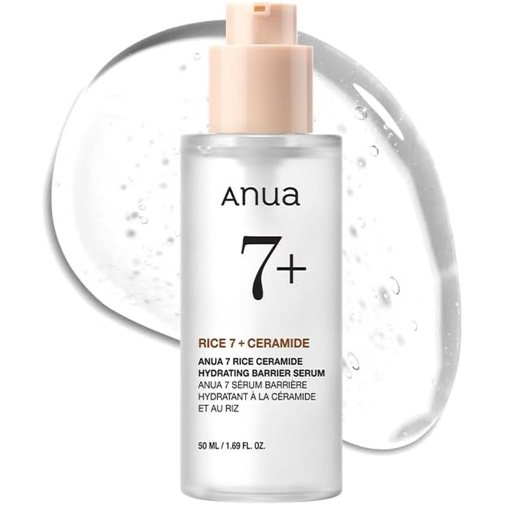Anua Rice Ceramide 7 Hydrating Barrier Serum front view glass skin product