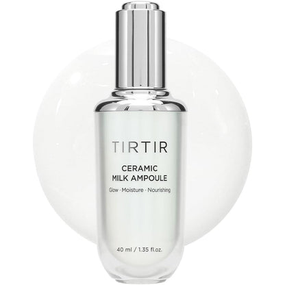 TIRTIR Ceramic Milk Ampoule front view bottle of Korean hydrating serum for glass skin glow