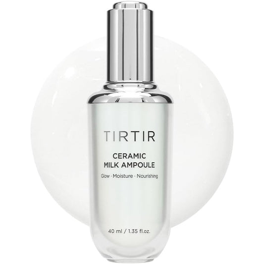 TIRTIR Ceramic Milk Ampoule front view bottle of Korean hydrating serum for glass skin glow