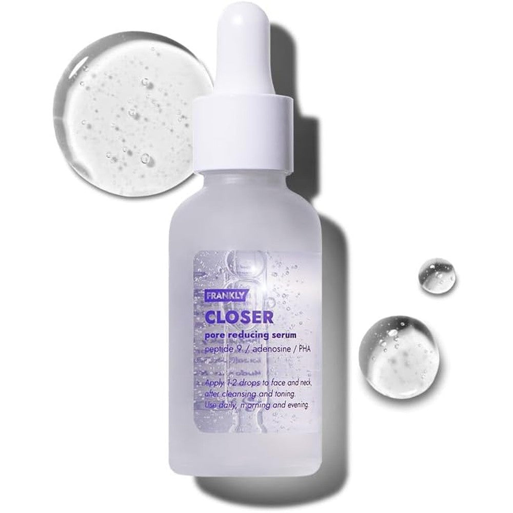Frankly Closer Serum pore minimizer front view bottle on white background