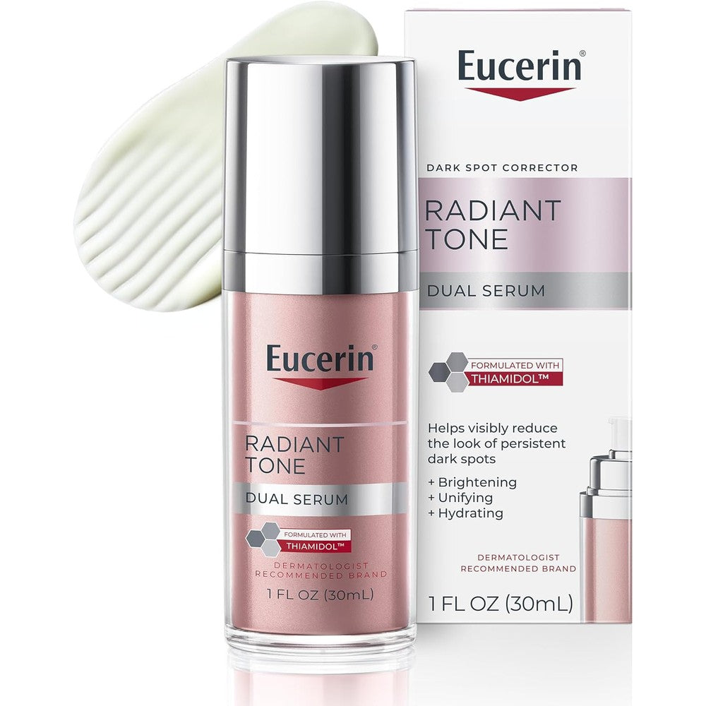 Eucerin Radiant Tone Dual Serum front view bottle for dark spot treatment