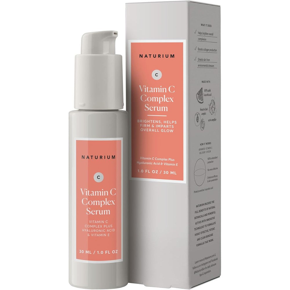 Naturium Vitamin C Complex Face Serum front view of the one ounce bottle for anti aging skincare