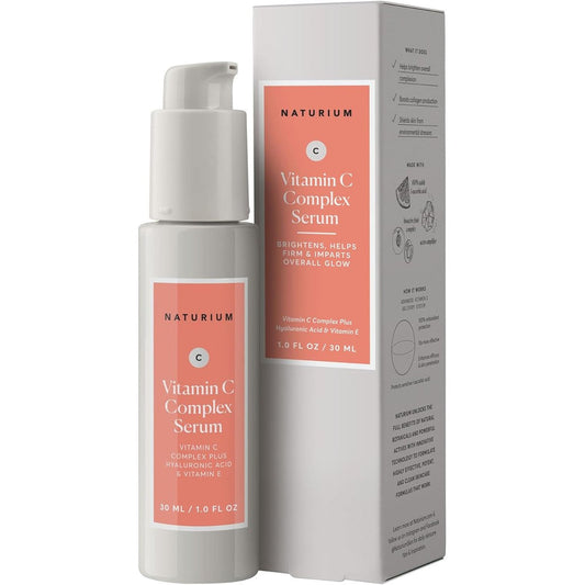 Naturium Vitamin C Complex Face Serum front view of the one ounce bottle for anti aging skincare