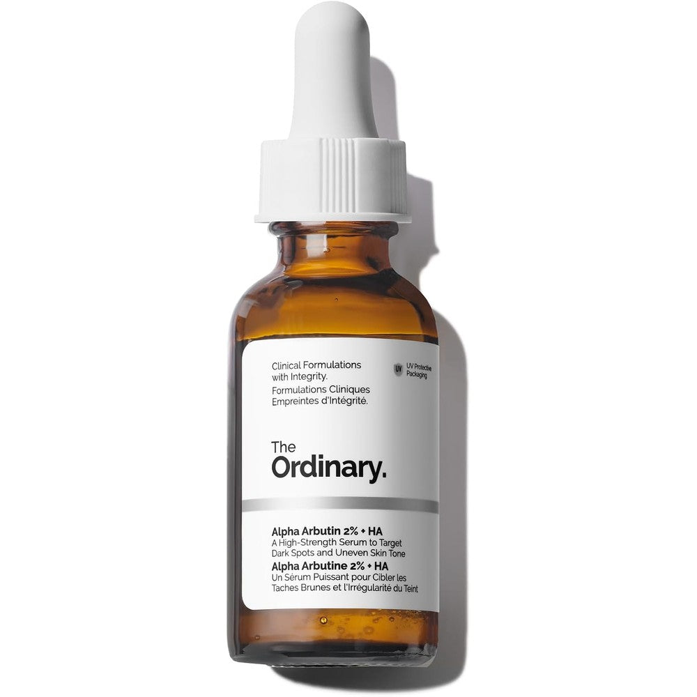Alpha arbutin serum for skin brightening and reducing dark spots on face.