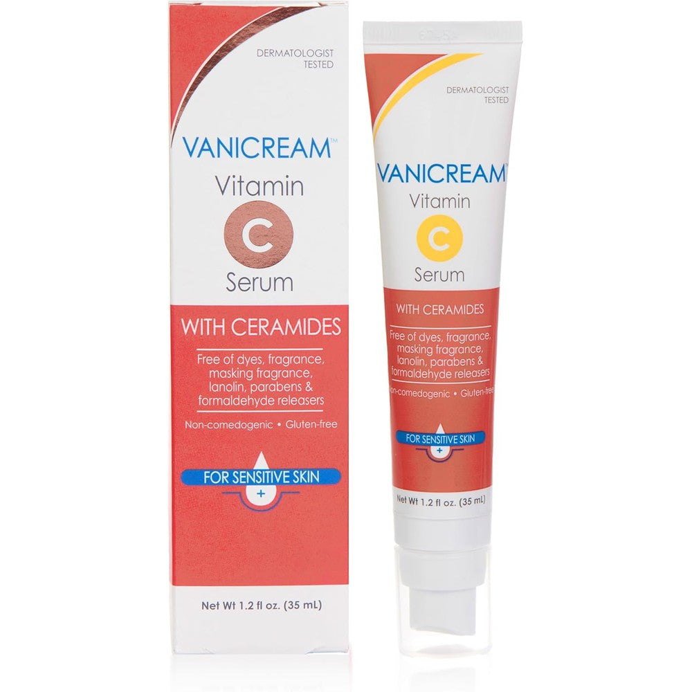 Vanicream Vitamin C Serum 1.2 fluid ounce front view bottle for sensitive skin brightening