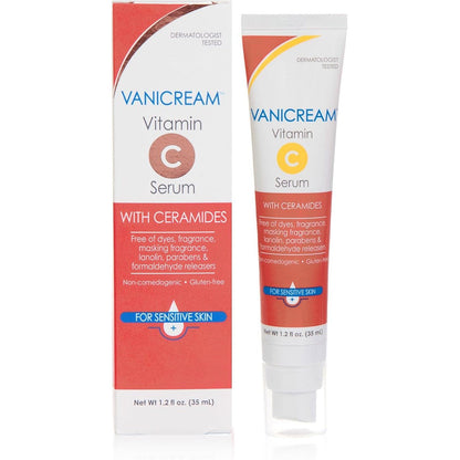 Vanicream Vitamin C Serum 1.2 fluid ounce front view bottle for sensitive skin brightening