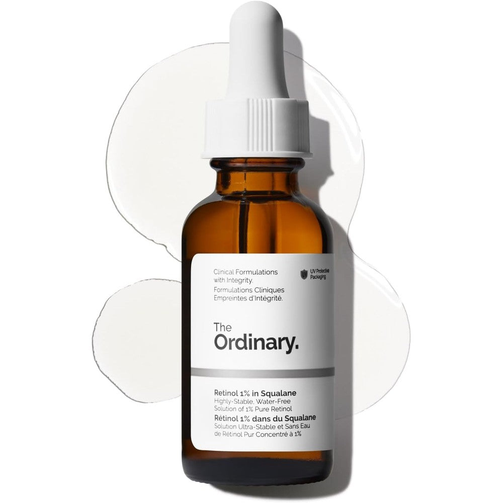 Retinol serum for face helps support skin renewal and targets fine lines and wrinkles