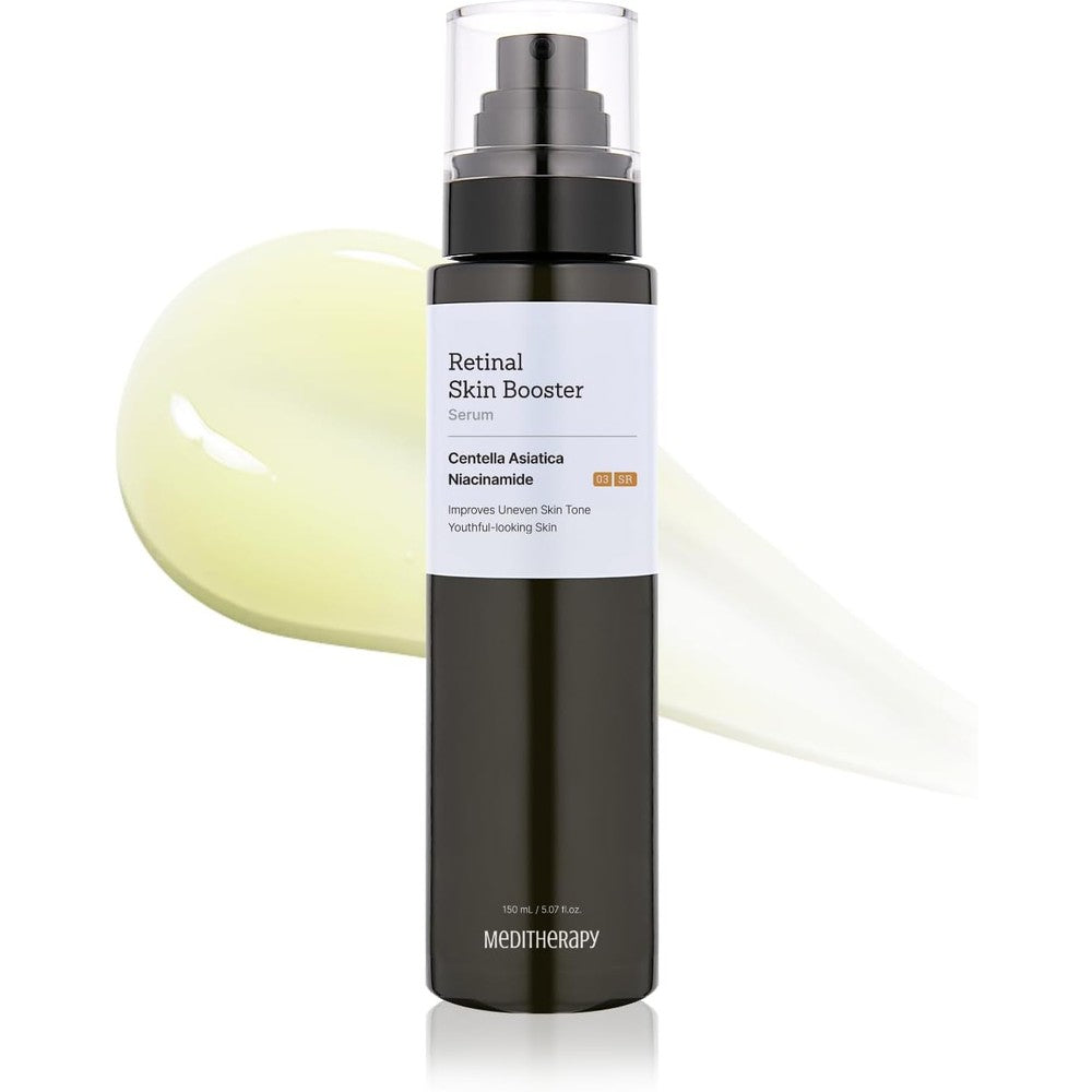 Meditherapy Retinal Skin Booster Serum front view of the large bottle for anti aging skincare