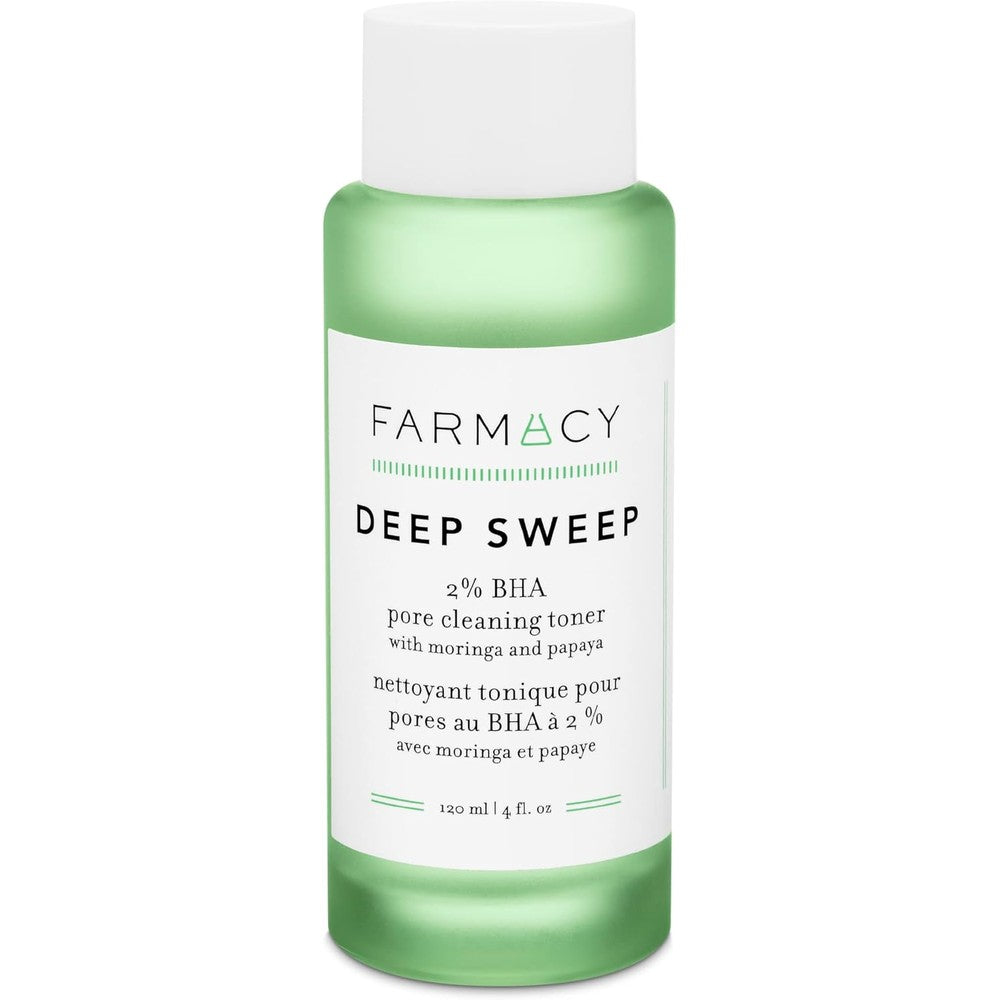 Farmacy Deep Sweep Two Percent Salicylic Acid Toner 120ml front view bottle on plain background