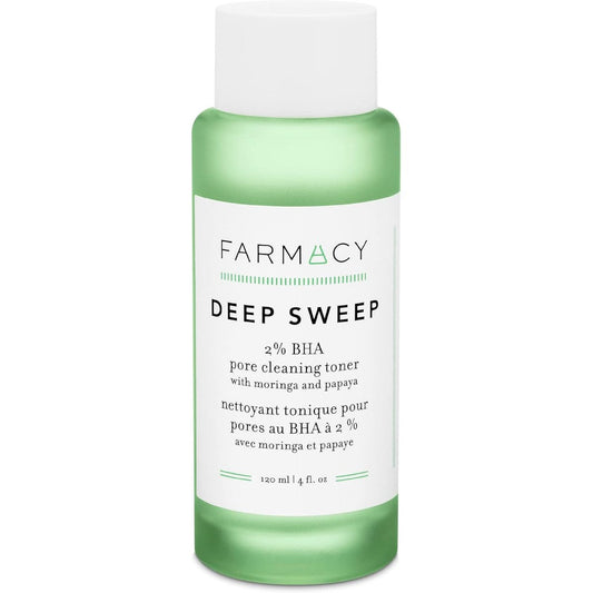 Farmacy Deep Sweep Two Percent Salicylic Acid Toner 120ml front view bottle on plain background