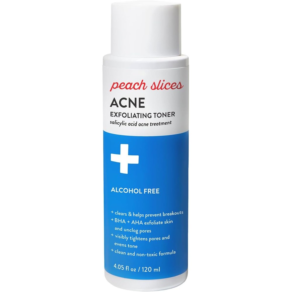 Peach Slices Acne Exfoliating Toner front view bottle for acne treatment