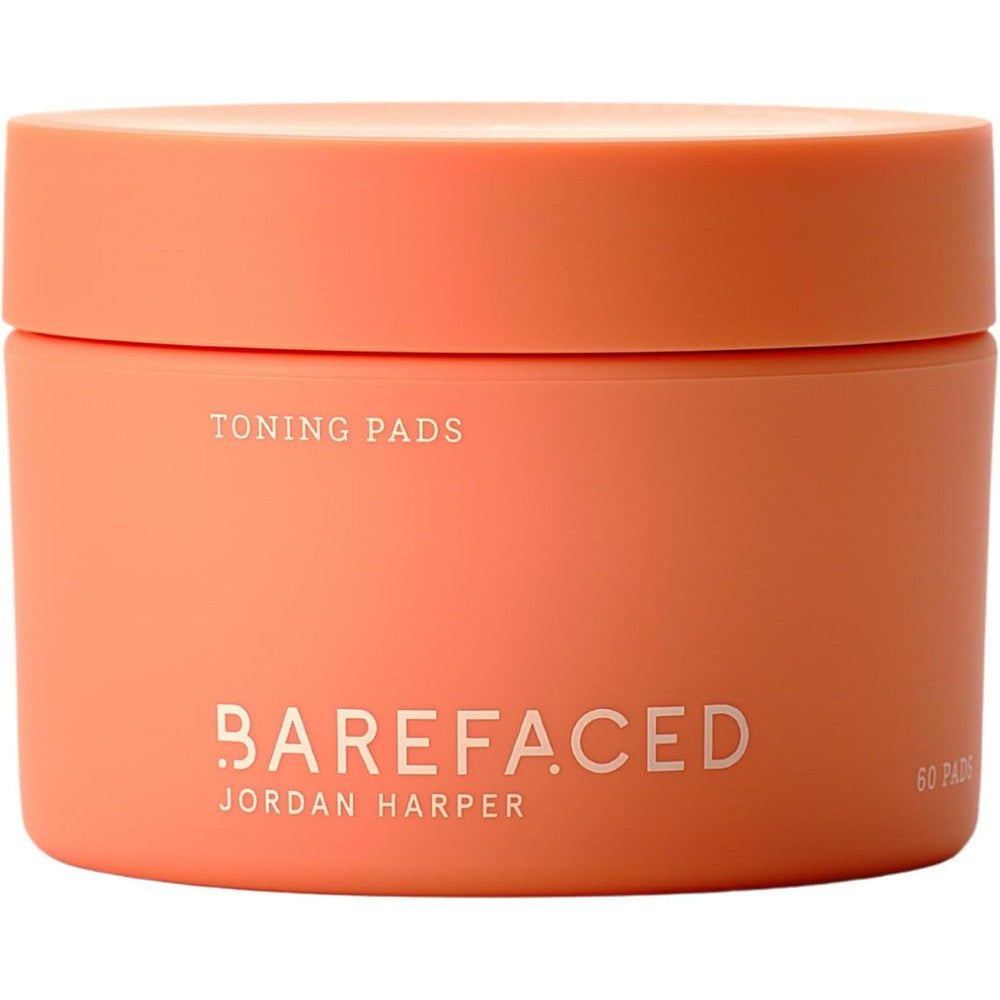 Barefaced Toning Pads sixty count front view container for skin exfoliation