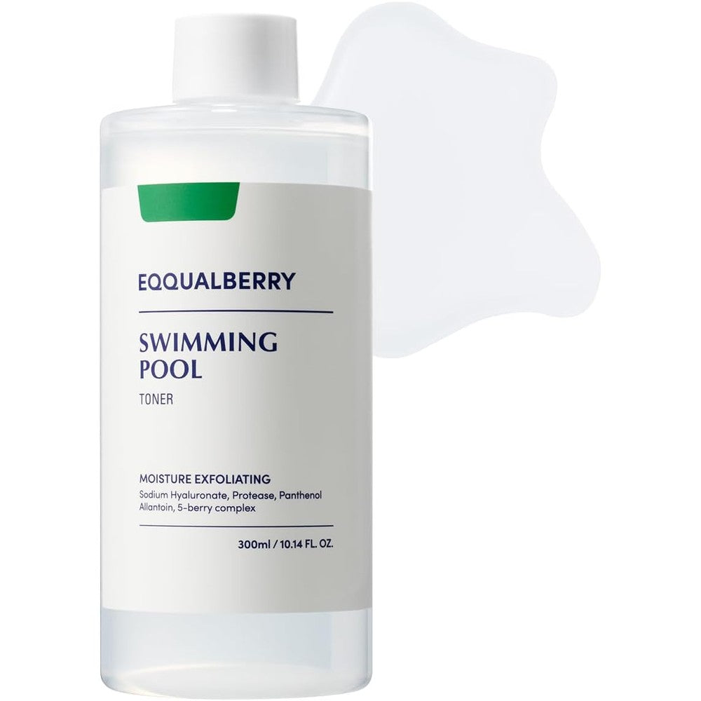 EQQUALBERRY Swimming Pool Toner 300ml front view bottle of Korean hydrating facial care