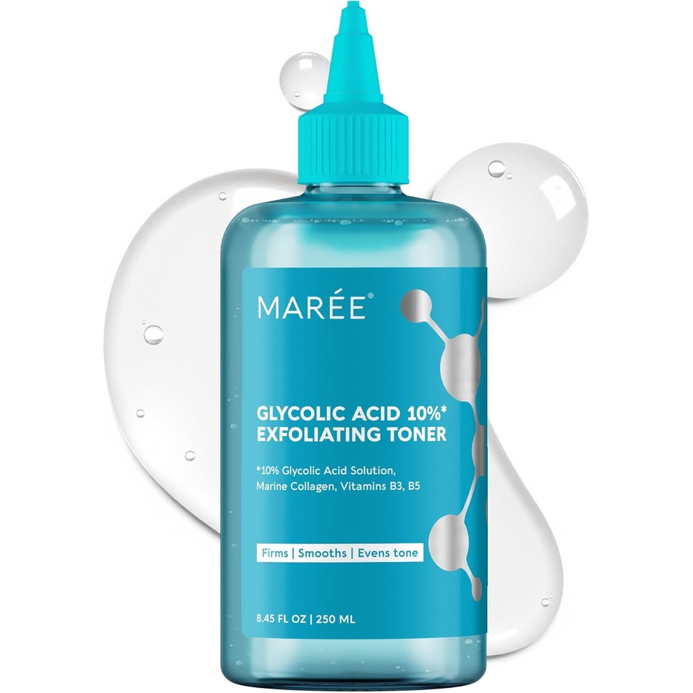 MAREE Glycolic Acid 10 Percent Exfoliating Toner front view bottle for dark spot treatment