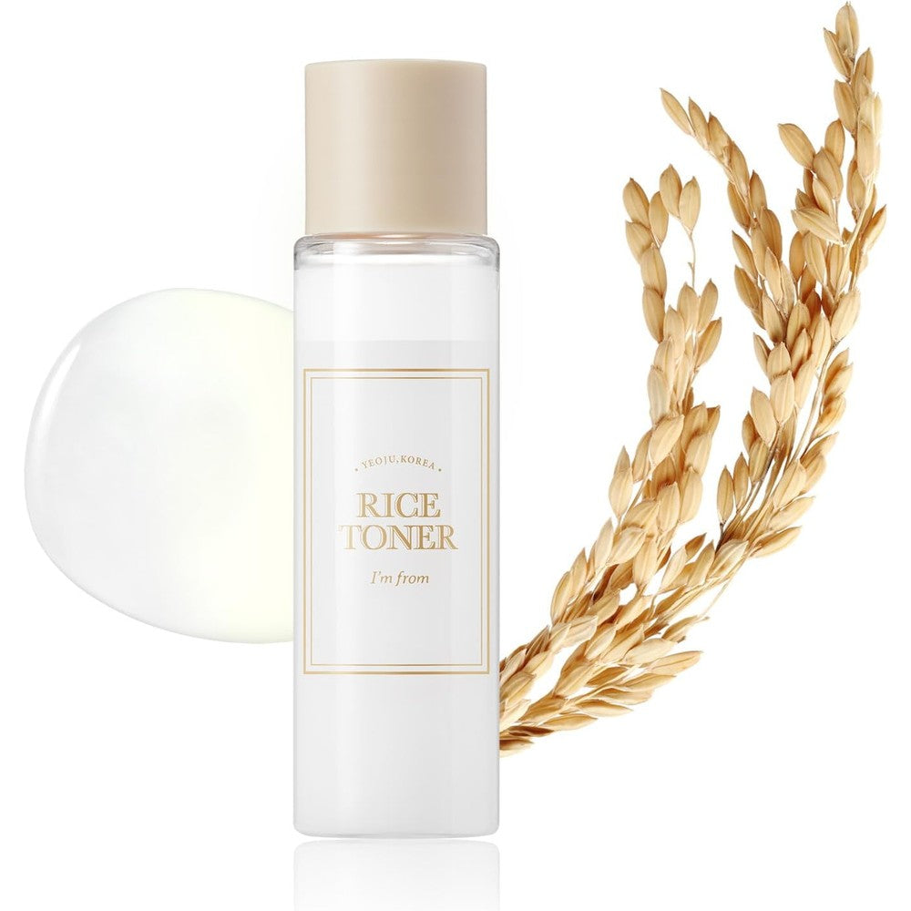 I'm From Rice Toner Mini travel size front view bottle showcasing the milky liquid formula.