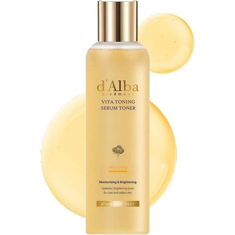 d'Alba Piedmont White Truffle Vita Toning Serum Toner front view bottle for glass skin radiance