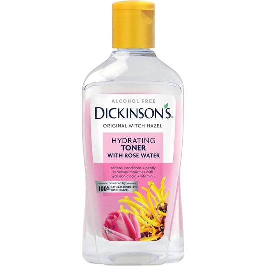 Dickinson's Enhanced Witch Hazel Hydrating Toner with Rosewater 16 Fluid Ounce bottle front view