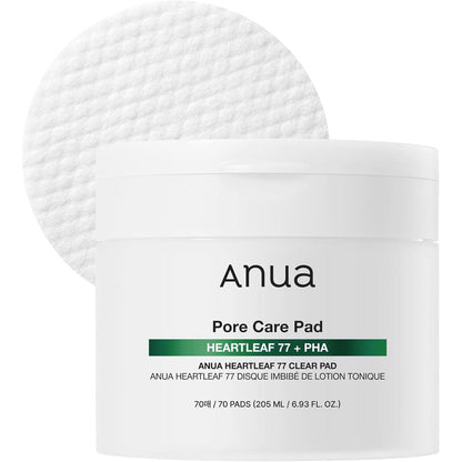 Anua Heartleaf 77 Toner Pad 70 Pads front view for glass skin.