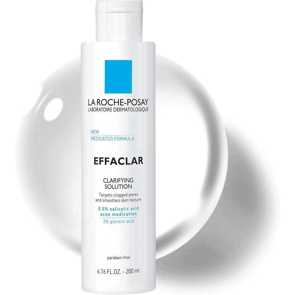 La Roche-Posay Effaclar Clarifying Solution 200ml facial cleanser containing salicylic acid