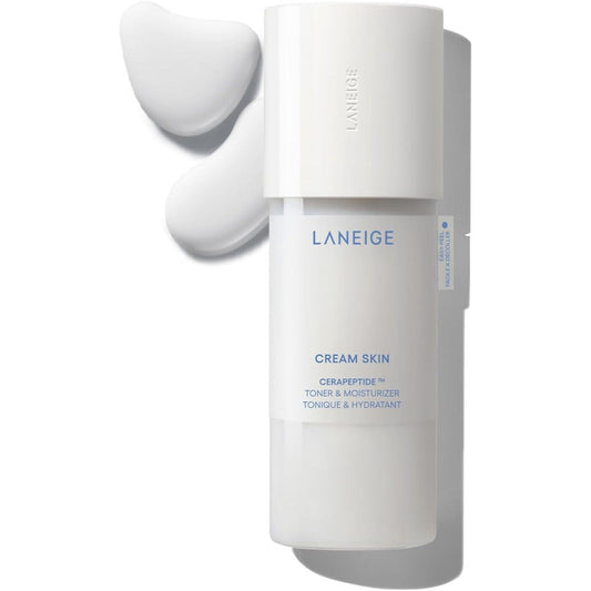 Laneige Cream Skin Toner and Moisturizer front view of the authentic milky fluid bottle