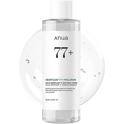 Anua Heartleaf 77 Soothing Toner 250ml front view bottle for glass skin