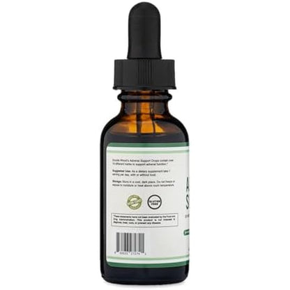 Double Wood Supplements Adrenal Support Liquid Drops front view bottle for cortisol management