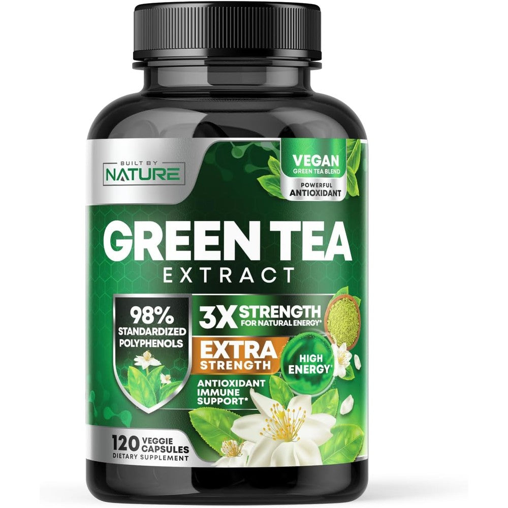 Built By Nature Green Tea Extract 1000mg front bottle view