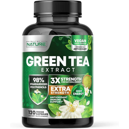 Built By Nature Green Tea Extract 1000mg front bottle view